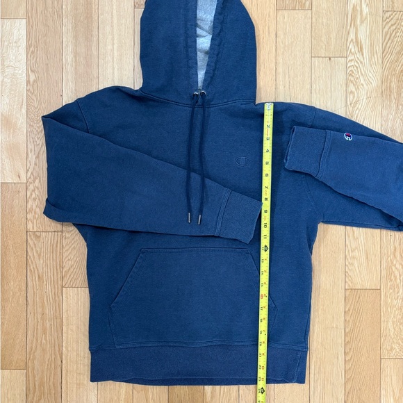 Champion Navy Blue Powerblend Fleece Hoodie - Oversized Boyfriend Fit (Size M) - Picture 6 of 8